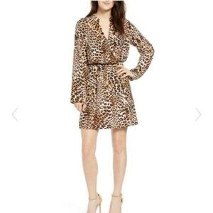 👗 2/$30 👗 All in Favor Animal Print Deep Plunging Neckline Dress  sz M